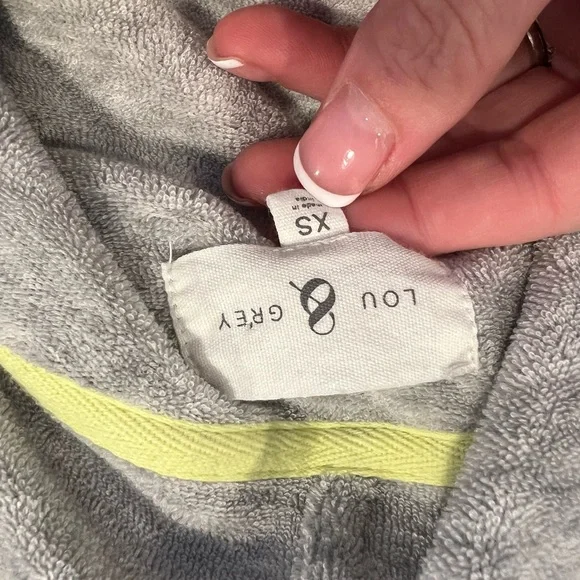 Lou & Grey Gray Hoodie with Neon Yellow Accents - Picture 3 of 3